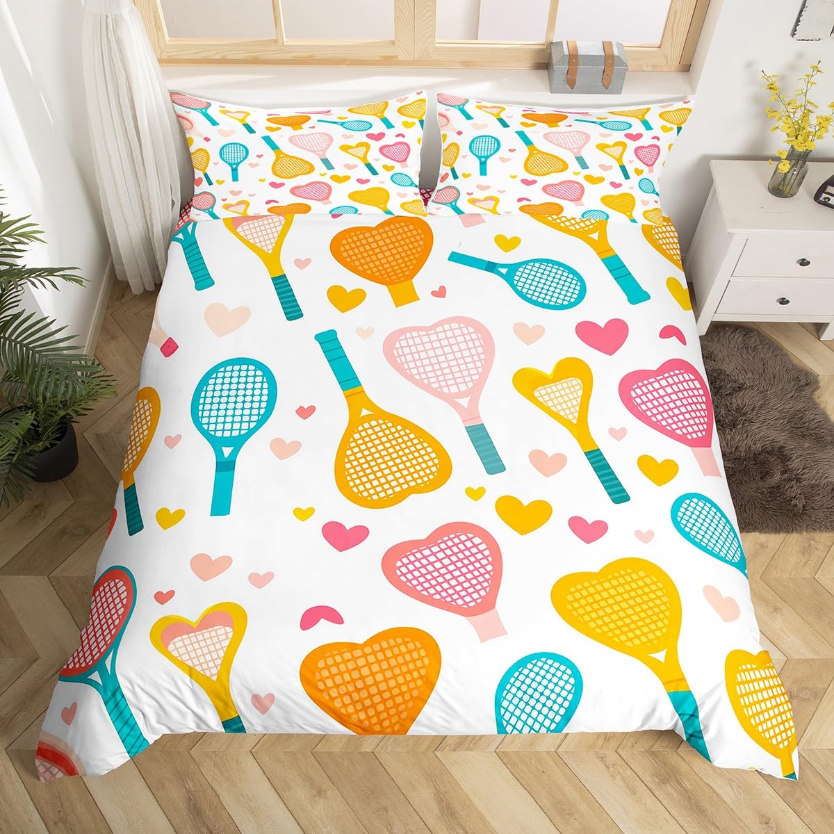 Badminton Queen - Copripiumino Badminton Twin Queen, set di